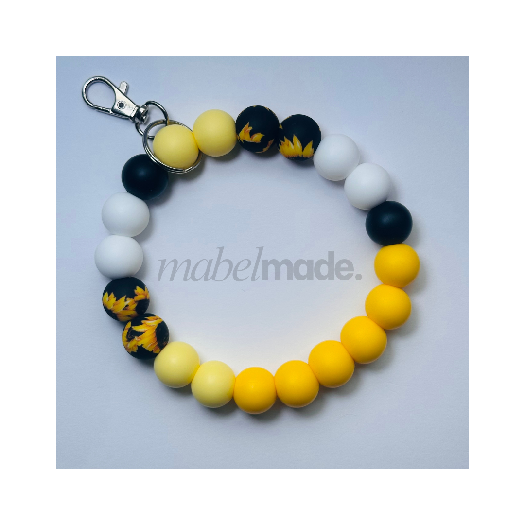 Midnight Sunflower | Wristlet Keychain