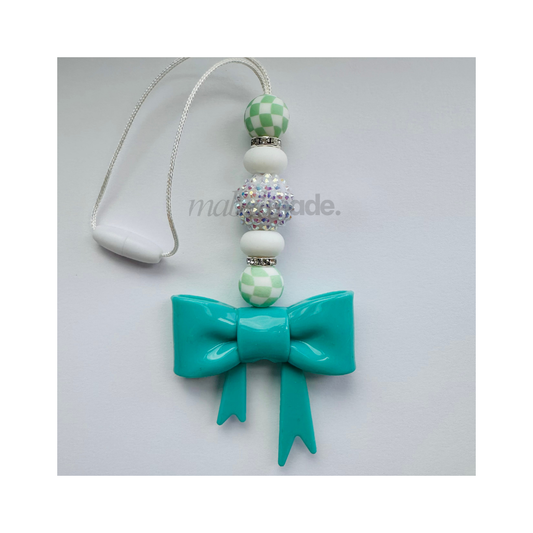 Car Charm | Green Checkered | Silicone Car Charm